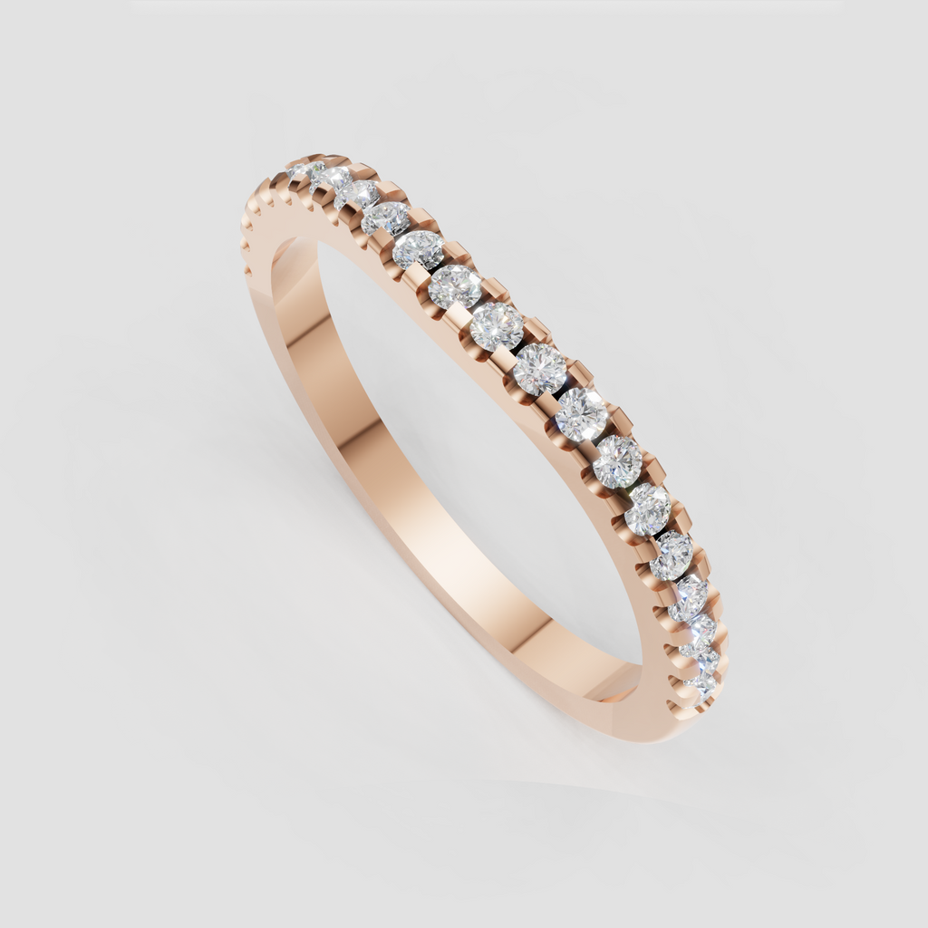 Round diamond eternity ring with U-prong setting