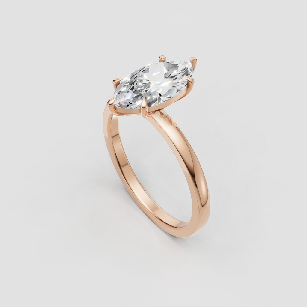Sophisticated marquise diamond ring with classic solitaire design