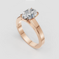 Oval cut solitaire ring with elevated diamond setting