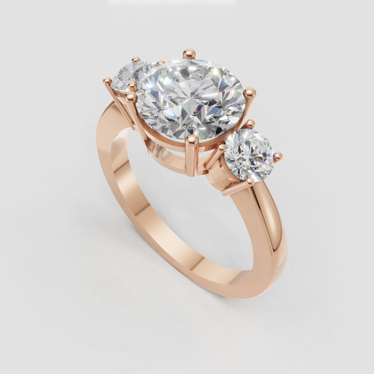 Timeless three stone diamond engagement ring