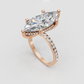 Front view of marquise diamond pave engagement ring