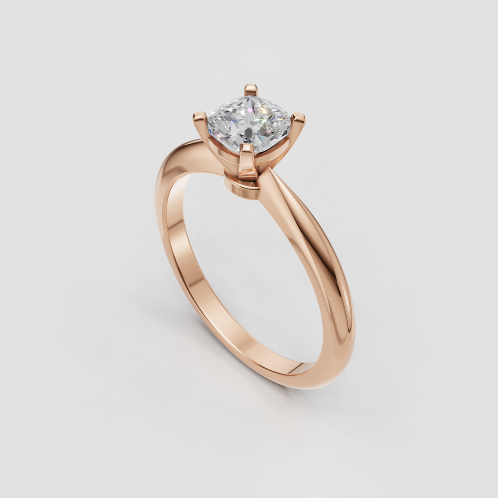 Cushion Diamond ring with elevated four-prong setting