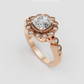 Cushion diamond ring with round diamond accents