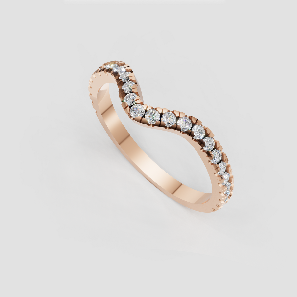 Polished yellow gold round diamond bridal stacking band