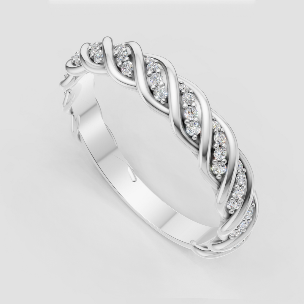 Romantic braided diamond ring