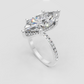 Marquise engagement ring featuring an elongated center stone