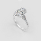 Luxury oval cut diamond ring with diamond-accented shoulders