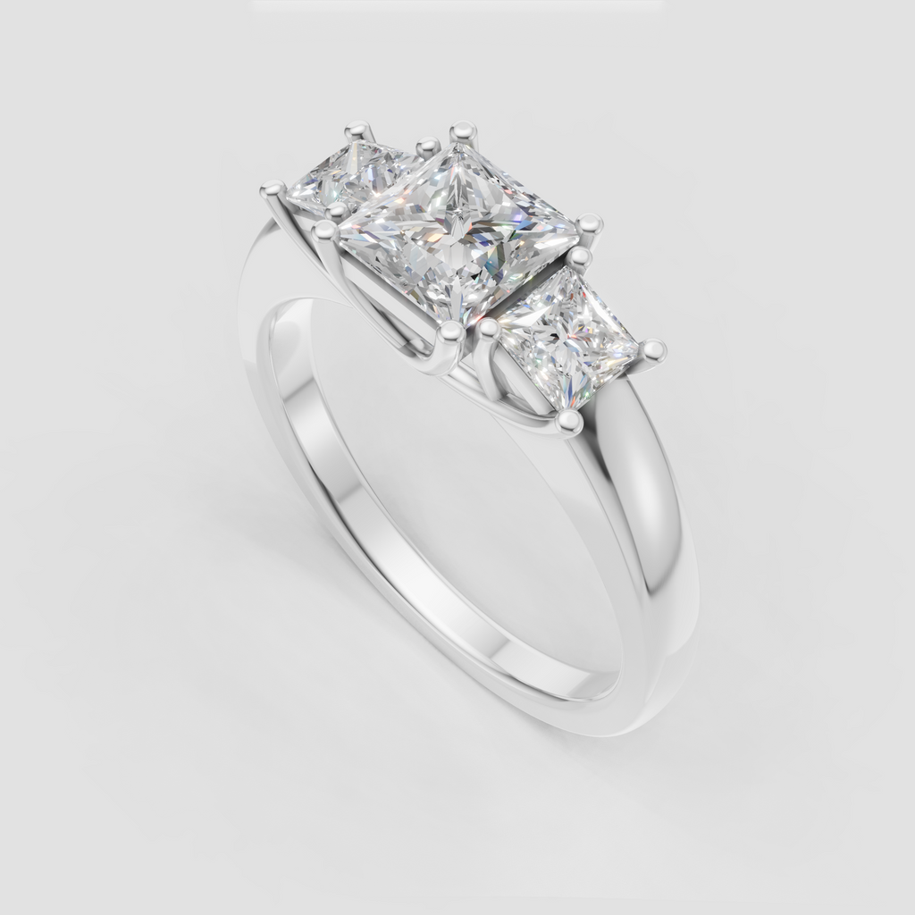 Oval Cut Lab Grown & Moissanite Diamond Halo Engagement Ring - Image 8