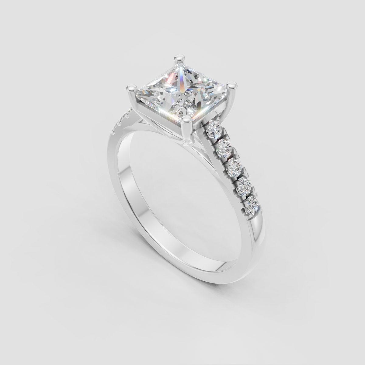 Square princess cut diamond engagement ring