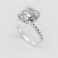 Pear Cut Lab Grown & Moissanite Diamond Halo Engagement Ring - Image 8