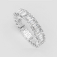 Luxury emerald cut diamond band with continuous stone setting