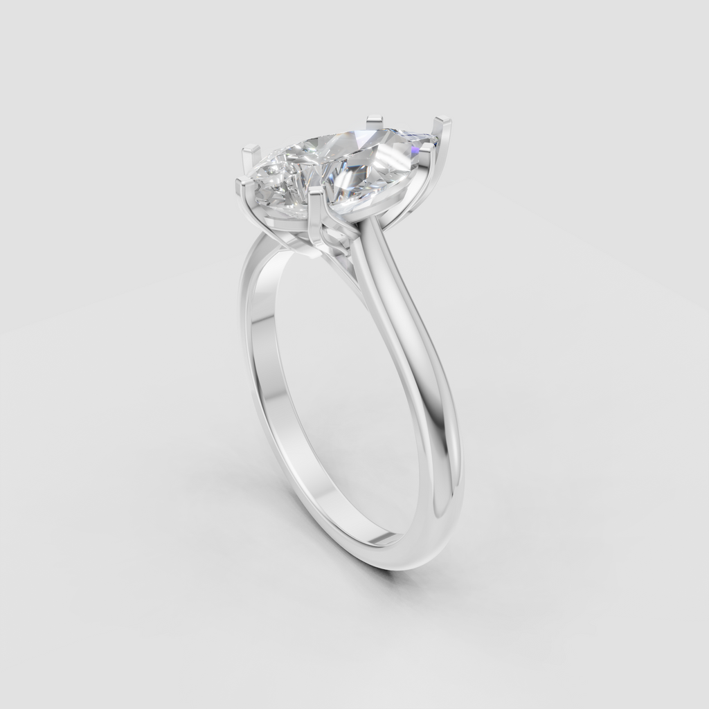 Luxury pear diamond engagement ring with cathedral prong setting