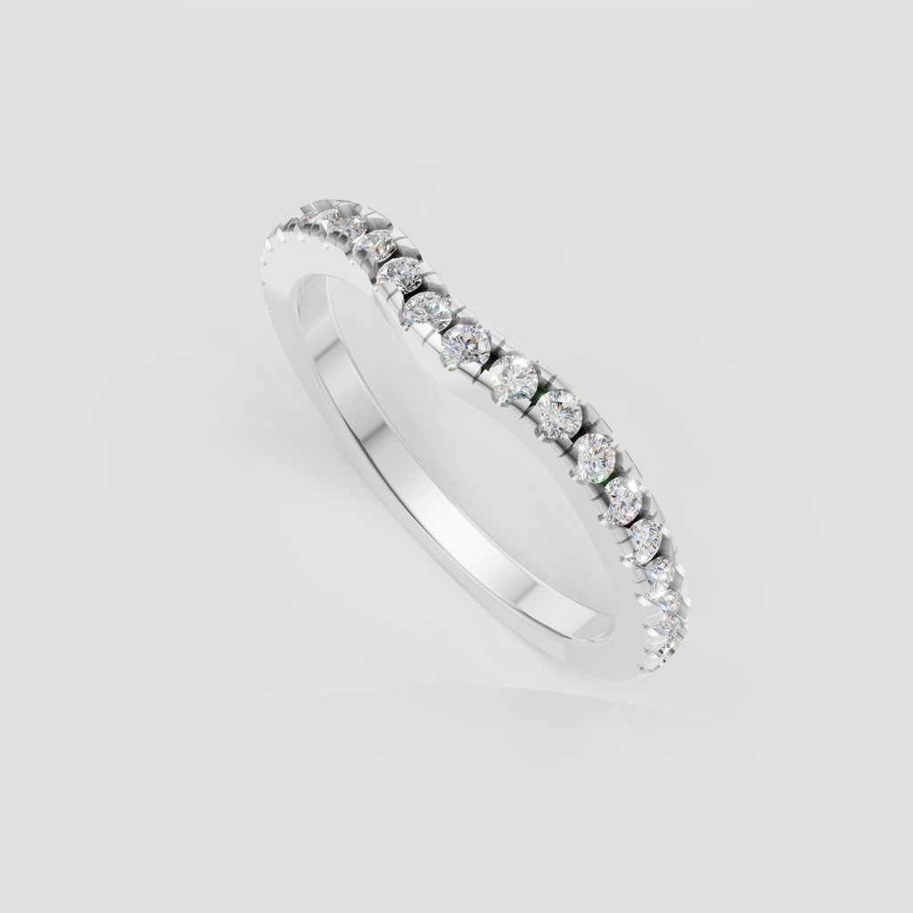Luxury yellow gold pavé diamond eternity-style wedding ring