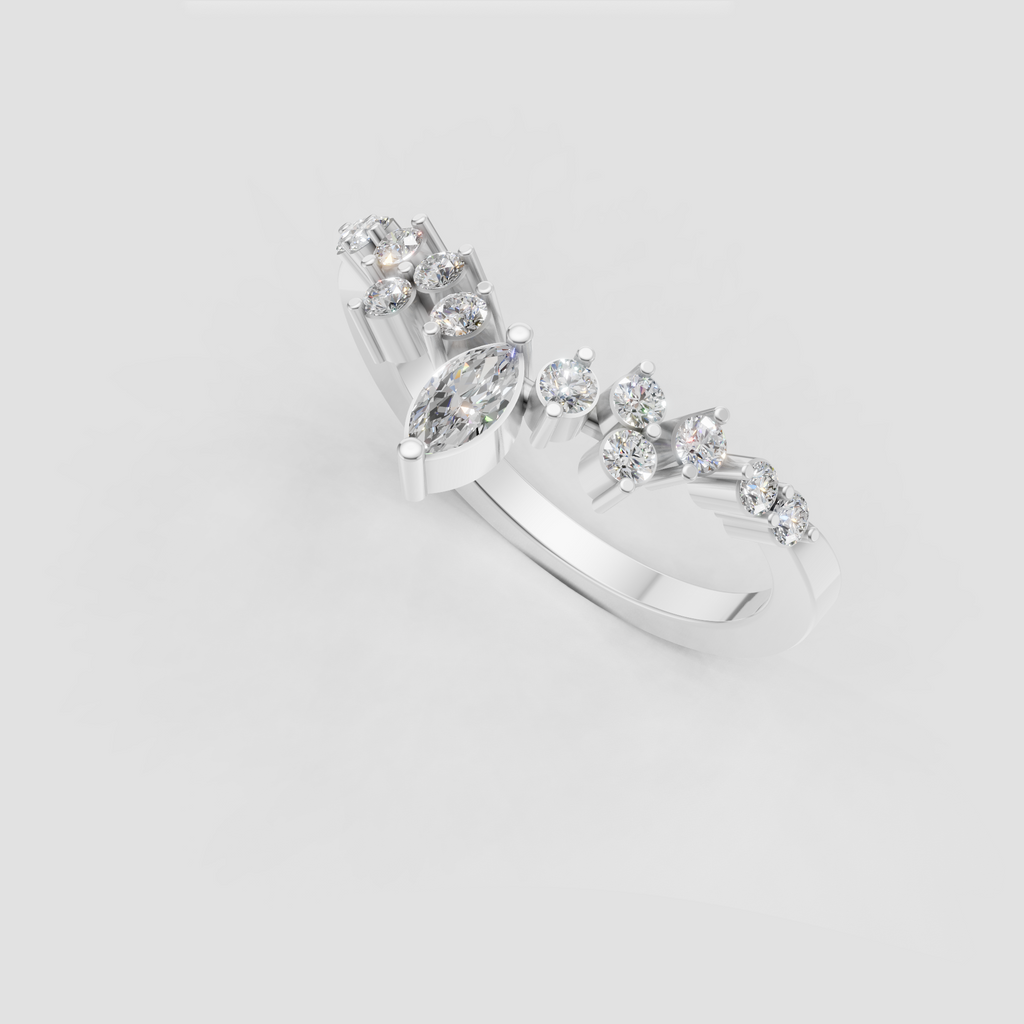 Heart Cut Lab Grown & Moissanite Diamond Eternity Wedding Band - Image 8