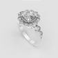 Ornate gold cushion diamond engagement ring