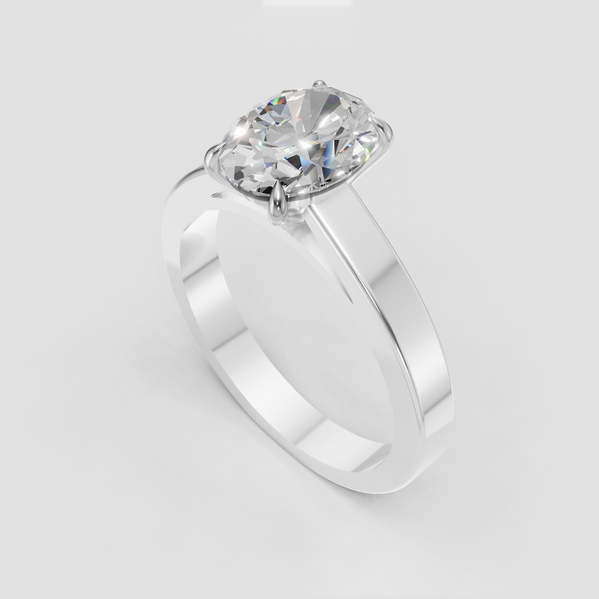 Minimalist oval cut diamond engagement ring