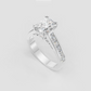 Yellow gold bridal ring with radiant center diamond