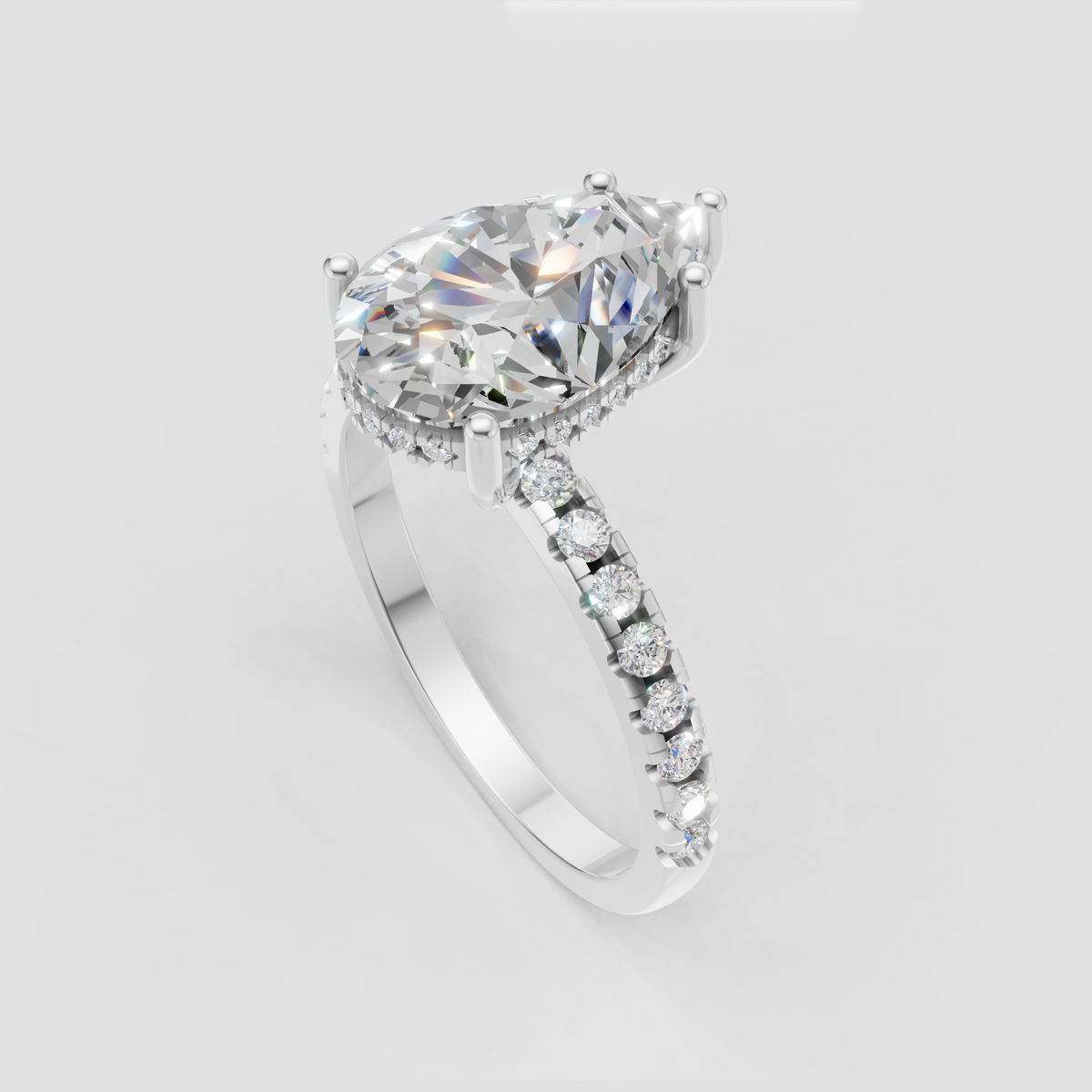 Pear brilliant cut diamond engagement ring