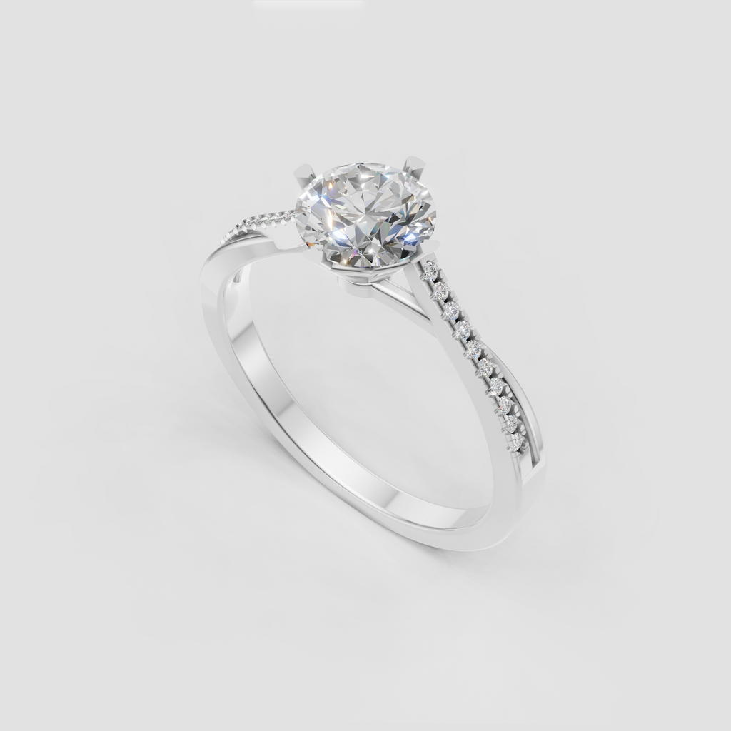 Classic prong-set round Diamond engagement ring with open gallery