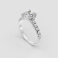 Cushion cut diamond solitaire engagement ring in yellow gold