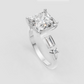 Luxury princess cut diamond ring with baguette detailing