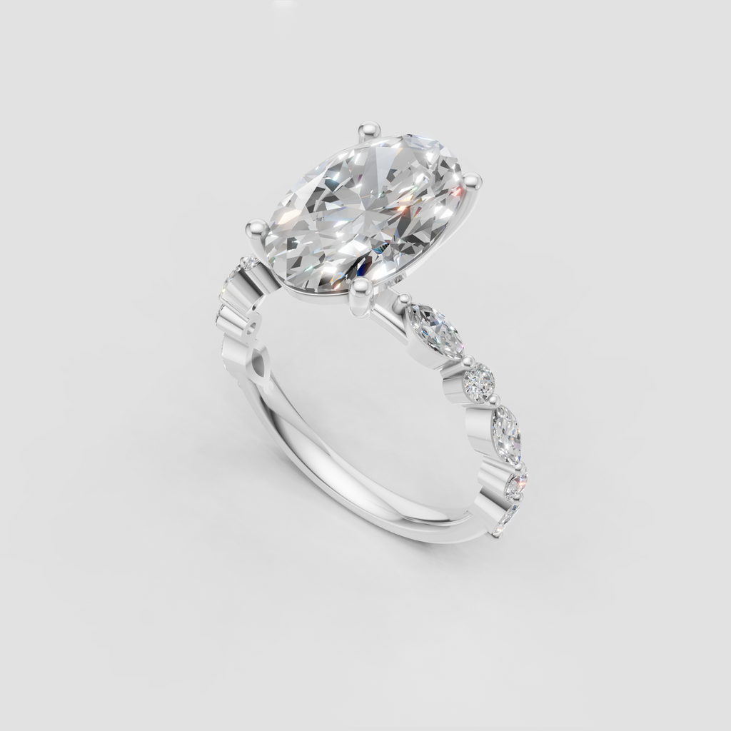 Luxury oval cut diamond engagement ring