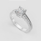 Four-prong princess diamond engagement ring