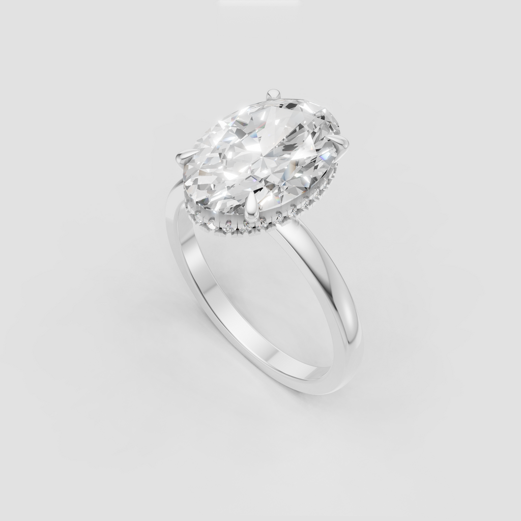 Luxury oval diamond engagement ring in yellow gold