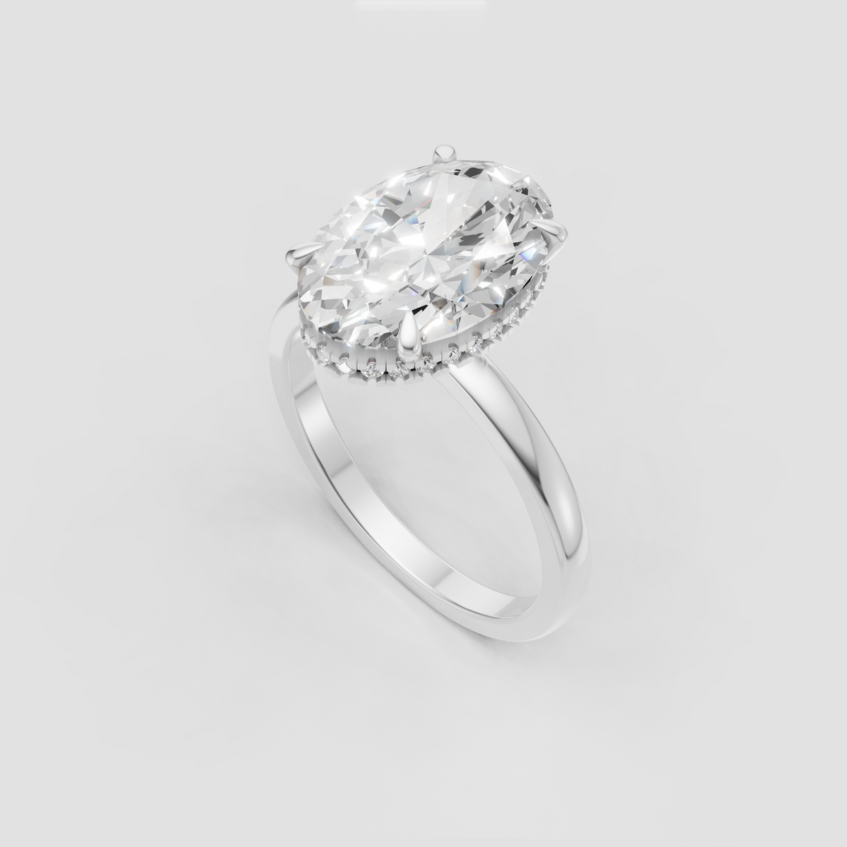 Luxury oval diamond engagement ring in yellow gold
