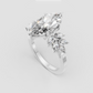 Marquise diamond cluster engagement ring
