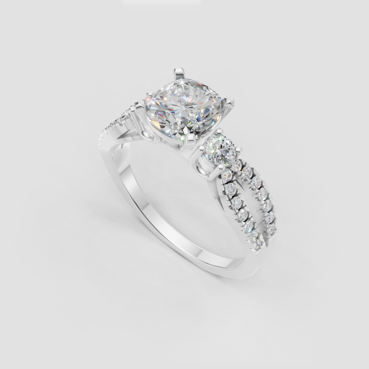 Elegant round cut diamond engagement ring in yellow gold