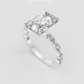 Luxury radiant cut diamond ring with pavé detailing