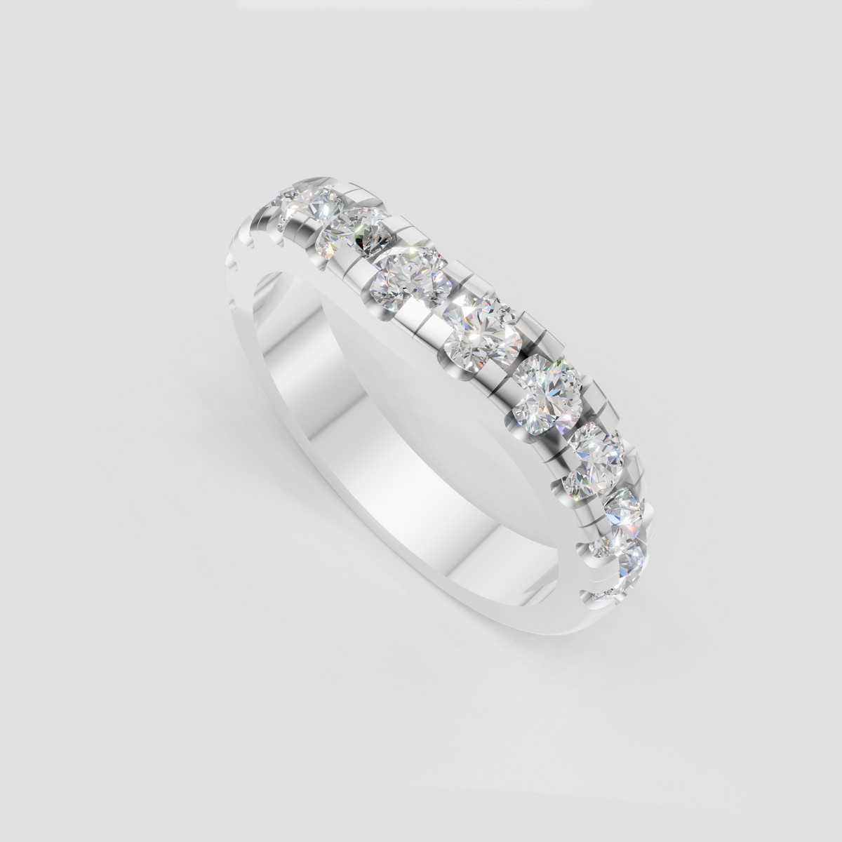 Yellow gold round diamond stackable wedding ring