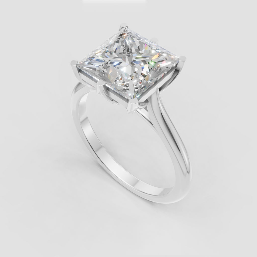 Elegant square diamond solitaire ring for engagement