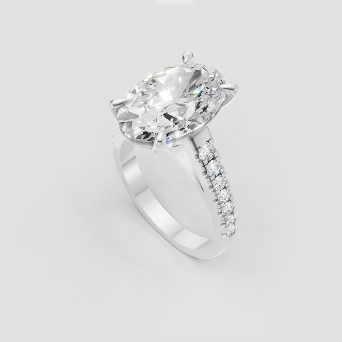Yellow gold oval diamond engagement ring