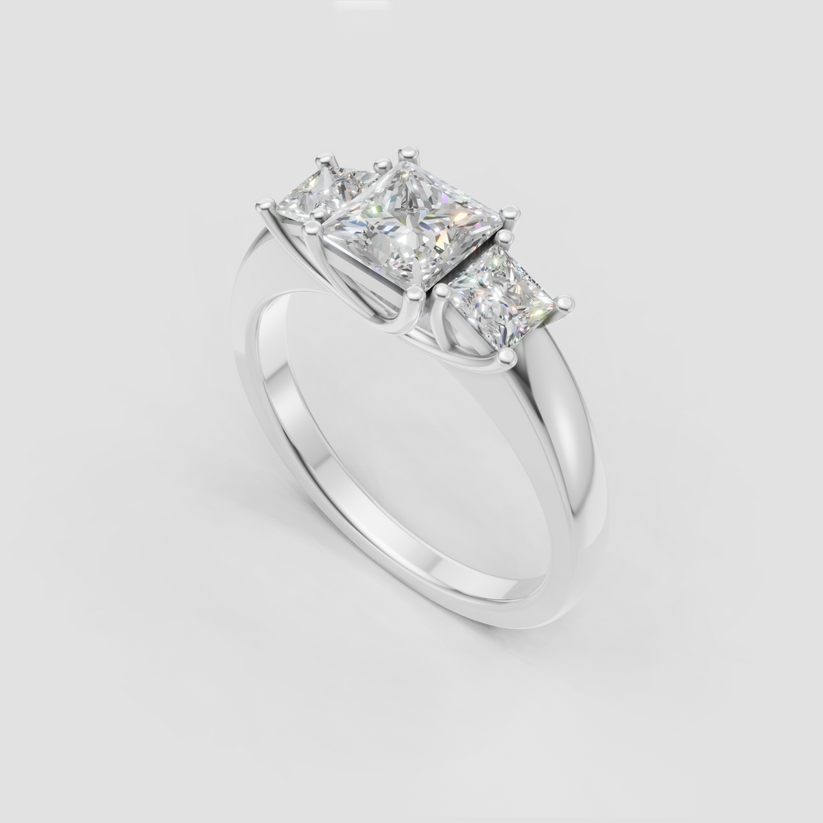 Luxury princess cut diamond engagement ring close-up