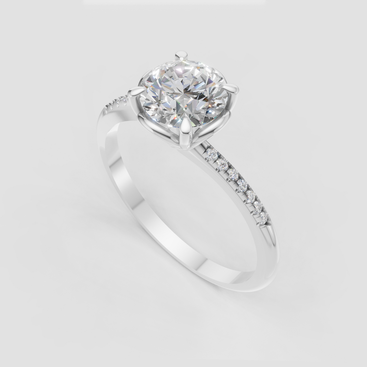 Elegant yellow gold round cut engagement ring