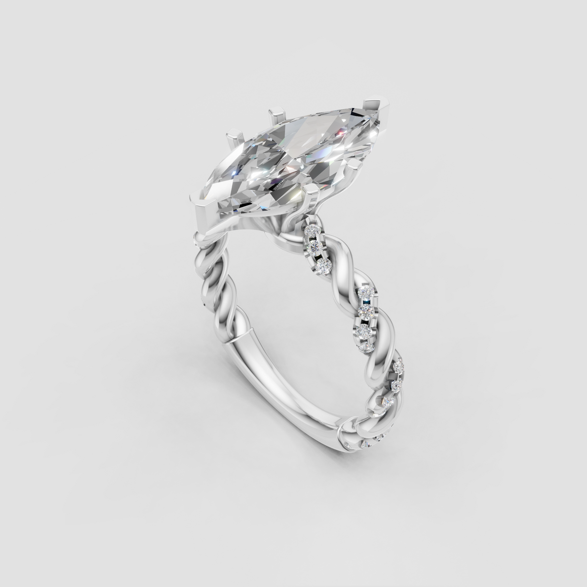 Elegant marquise diamond engagement ring with six-prong setting
