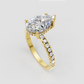 Yellow gold pear diamond engagement ring