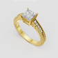 Princess cut diamond vintage engagement ring