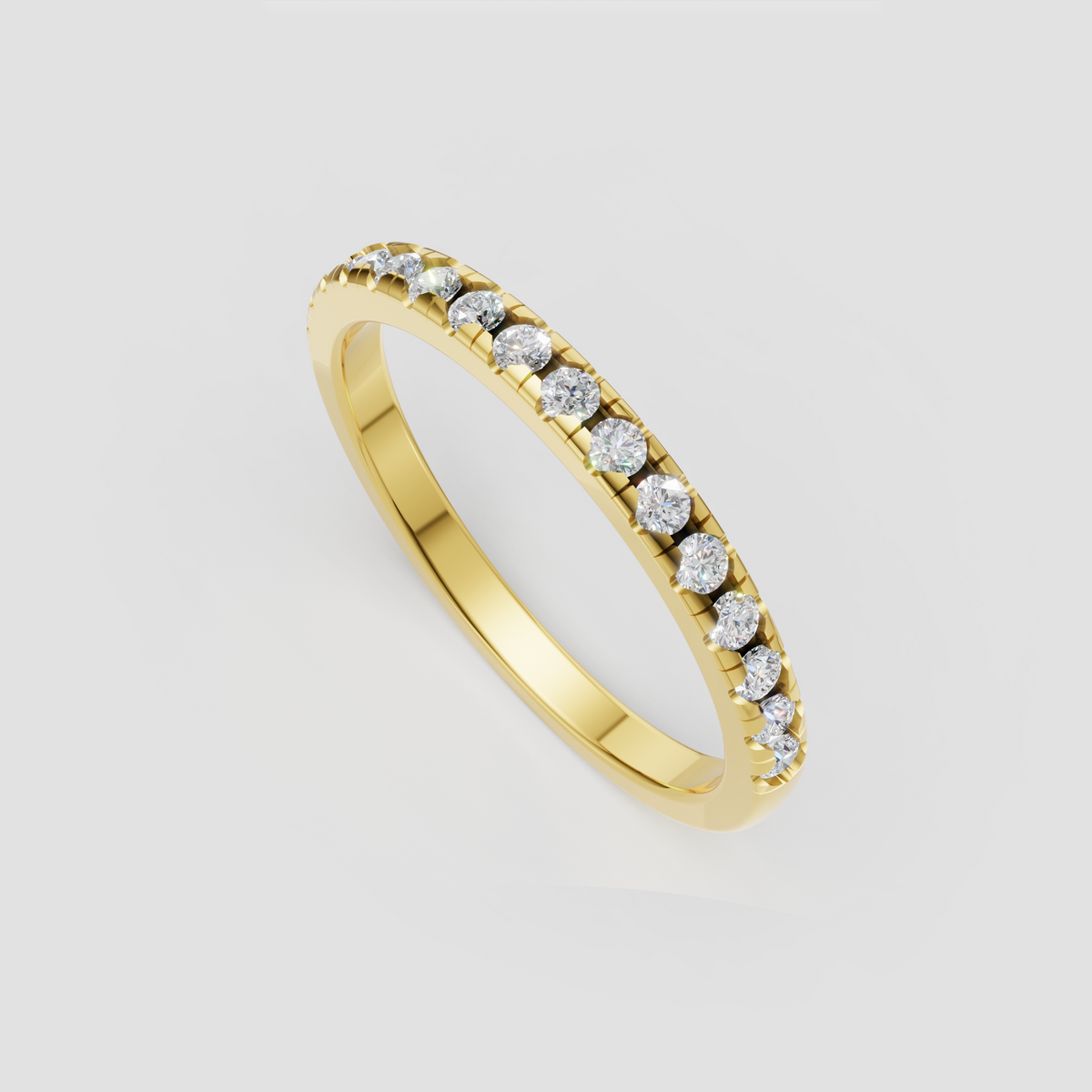 Round brilliant diamond full eternity wedding band