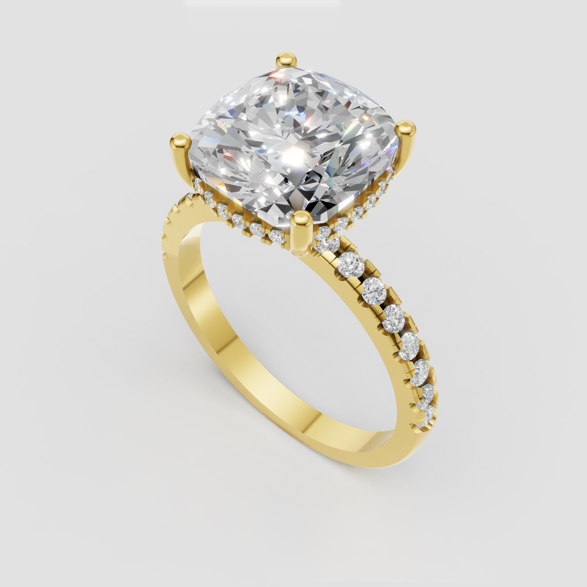Pear Cut Lab Grown & Moissanite Diamond Halo Engagement Ring - Image 9