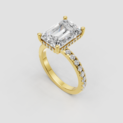 Heart shaped diamond engagement ring with polished gold band