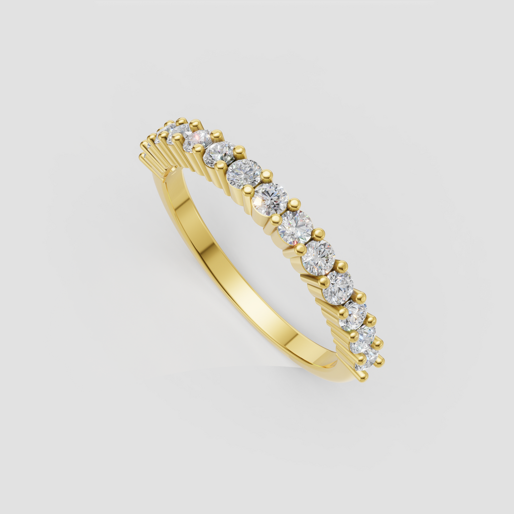 Round brilliant diamond half eternity engagement ring