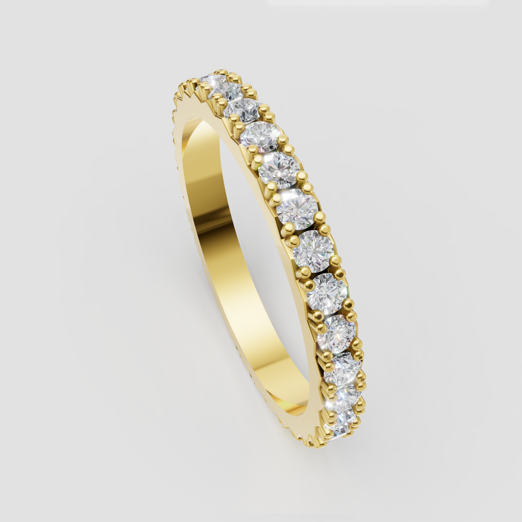 Full eternity diamond band with delicate beaded  edges