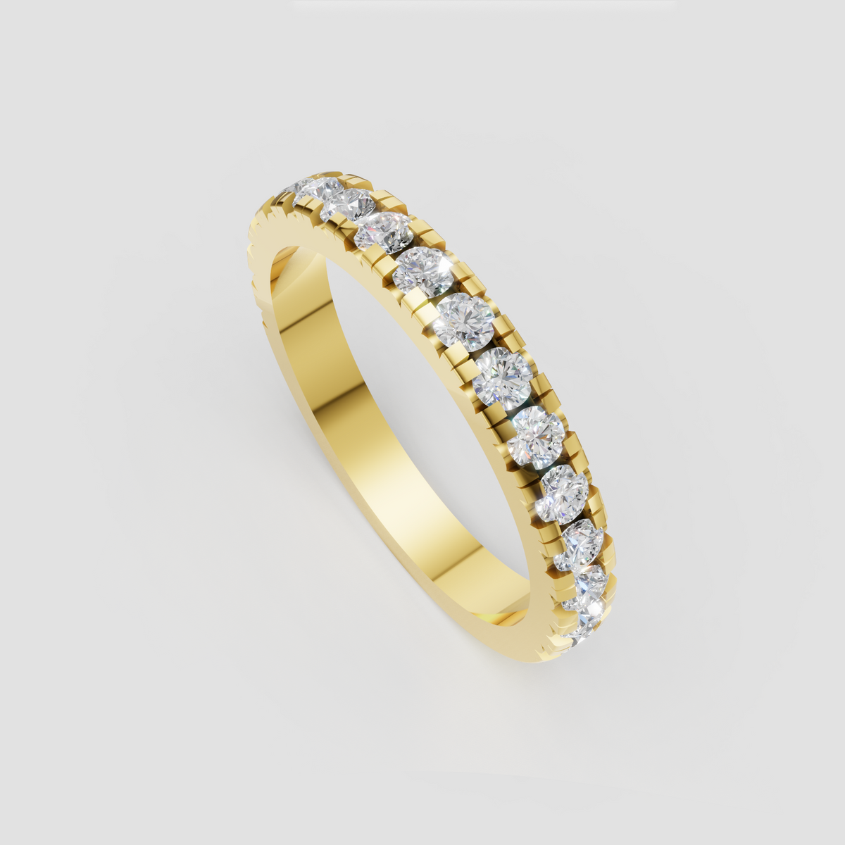 Round brilliant diamond full eternity wedding band