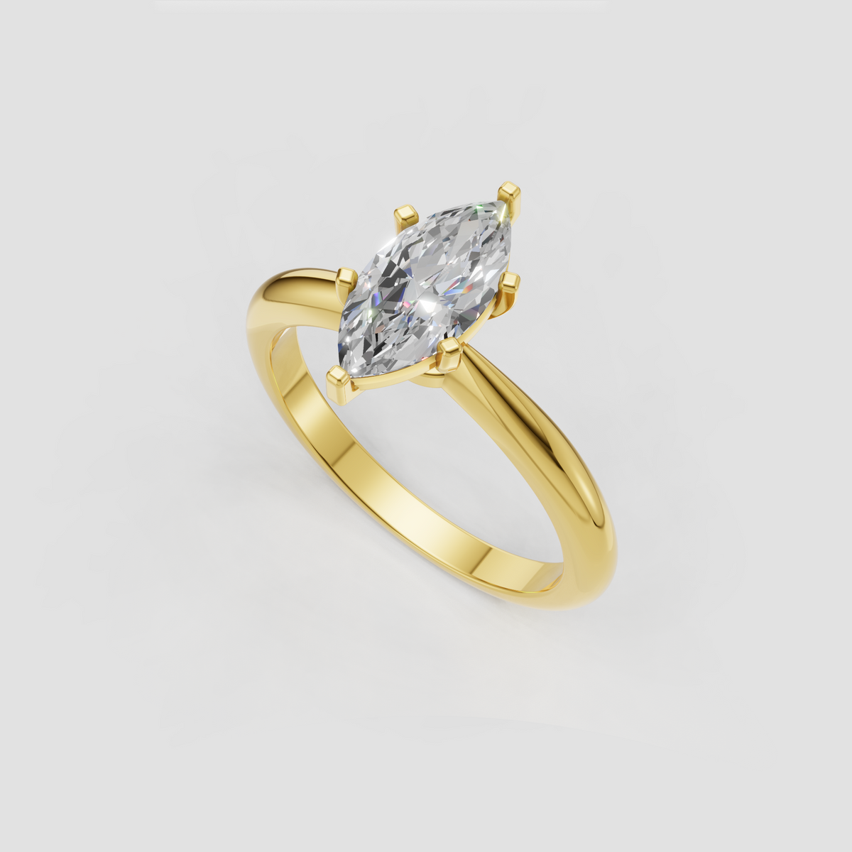 Marquise cut diamond solitaire engagement ring