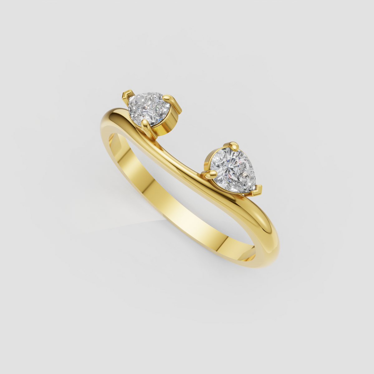 Round diamond open cuff band  curing with two side stones
