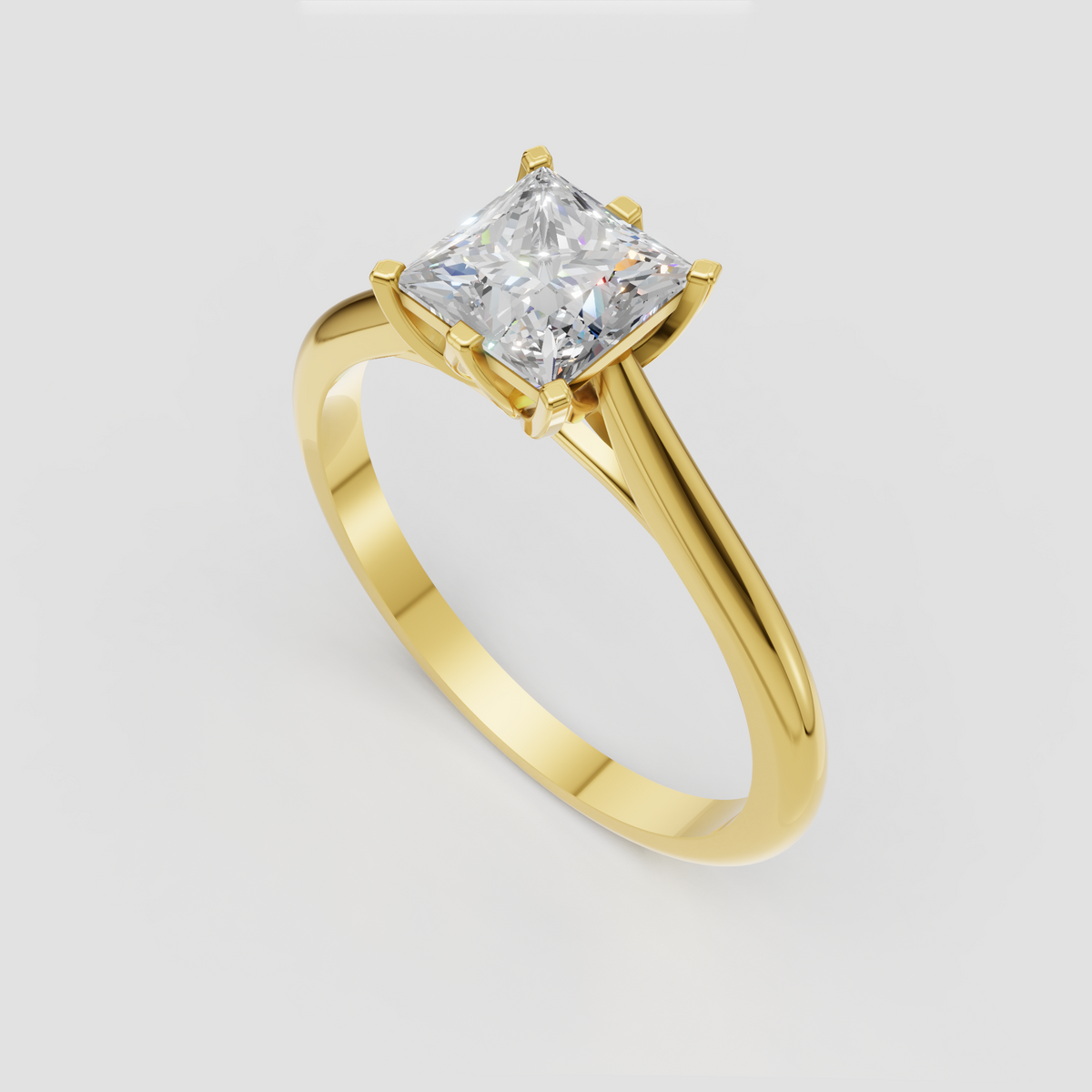 Yellow gold nature inspired diamond engagement ring