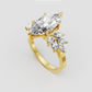Marquise diamond engagement ring in yellow gold